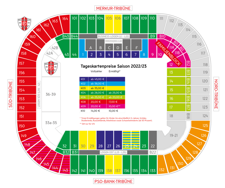 Fortuna Düsseldorf 1895: Infos Tageskarten