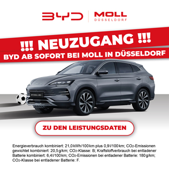 Werbeanzeige Moll: Neuzugang - BYD ab sofort bei Moll in Düsseldorf