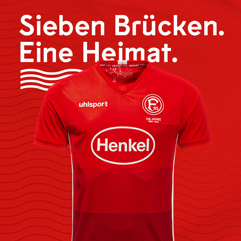 Fortuna Dusseldorf 1895 Heimat Sieben Rheinbrucken Auf Dem Neuen Fortuna Auswartstrikot